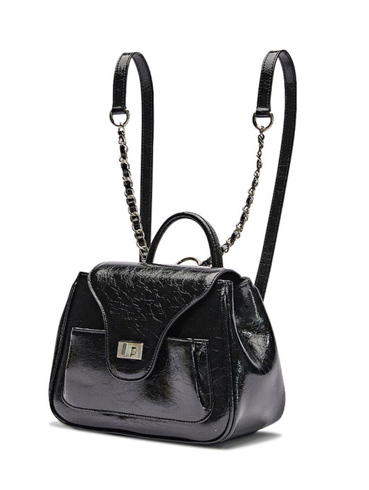 Black Chic Charm With Rectangular HandbagBackpack Heart