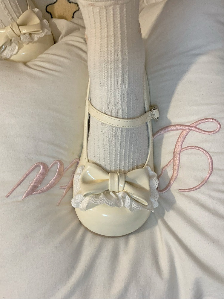 Lolita Top Jane at Mary Sweet Shoes Bow Off-white Heart Snap with