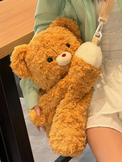 Dunkelgelber Bär Plüsch Rucksack Umhängetasche Klein/Mittel/Groß