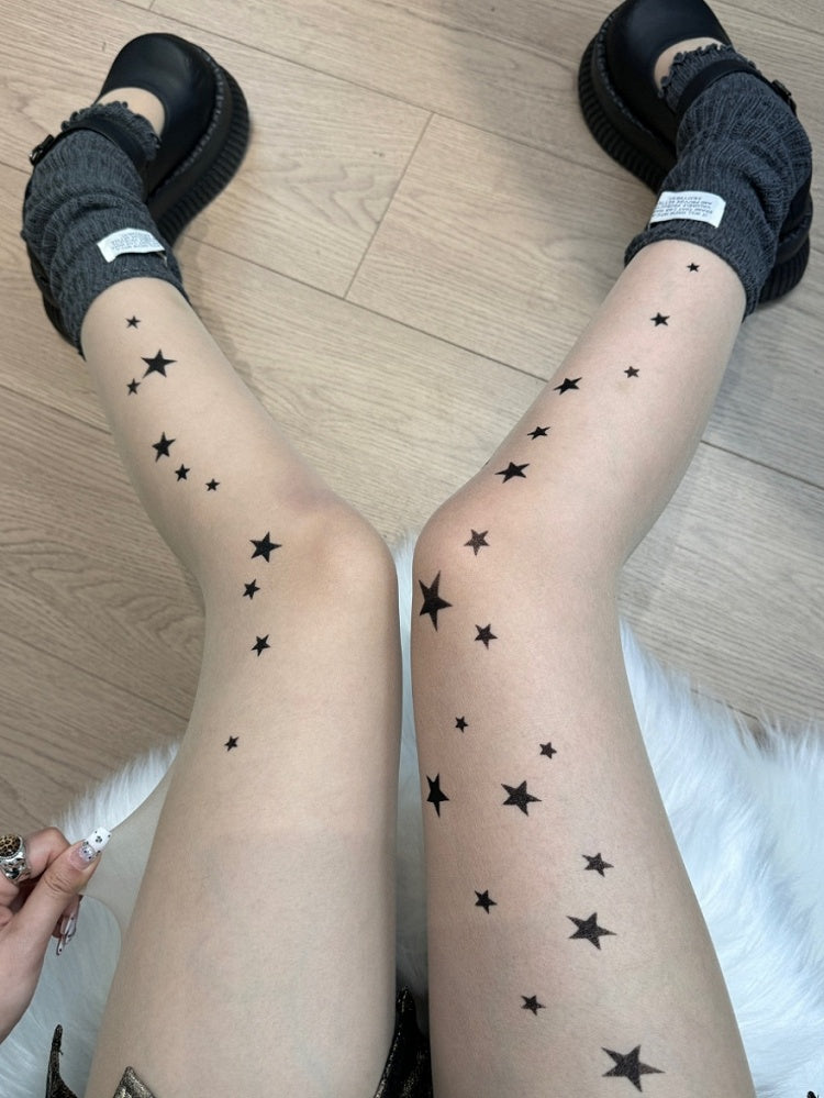 Nude Tights Star Bittersweet Print