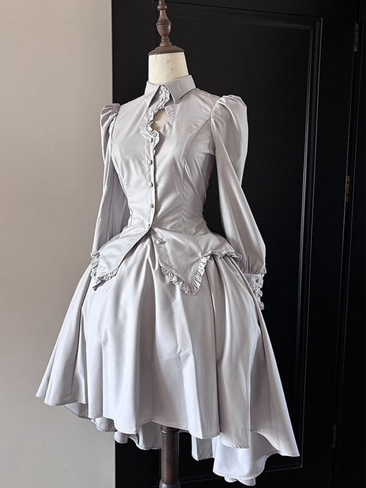 Lolita Light Skirt Gray Gothic High-low