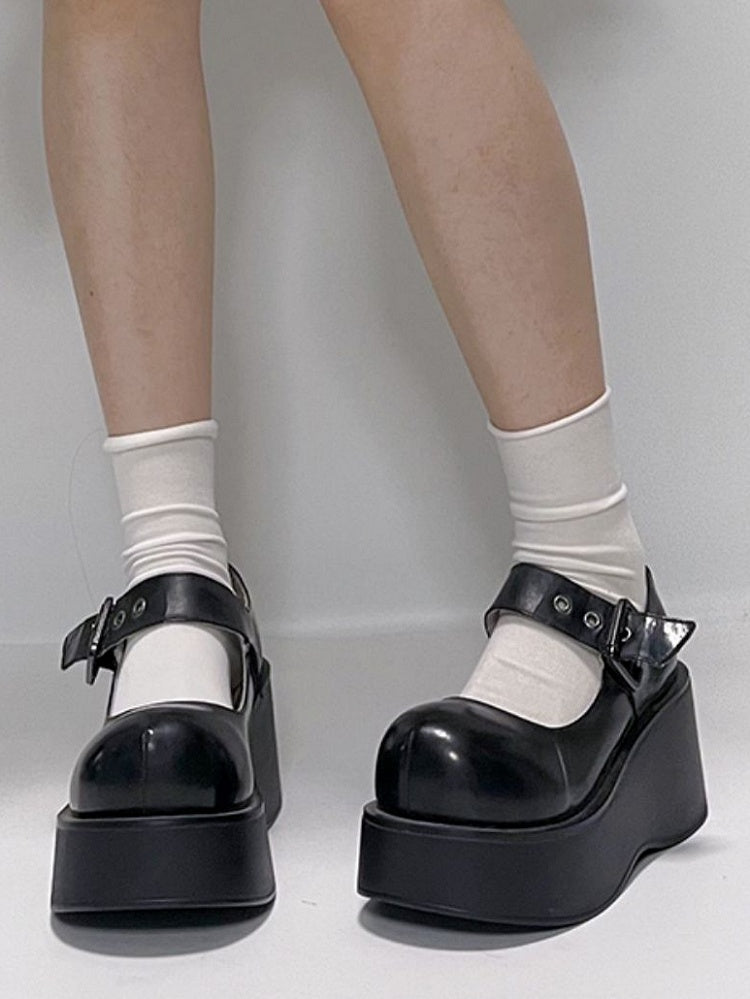 Jane with Platform Buckle Design Shoes Harajuku Black Mary