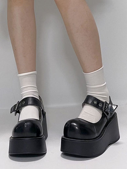 Jane with Platform Buckle Design Shoes Harajuku Black Mary