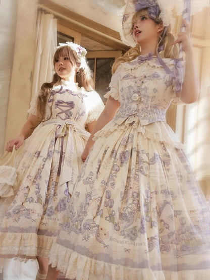 Weste mit Print, erhältlich in Größen Plus, Lila