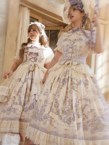 Floral Plus Purple Sizes Waistcoat Print Available