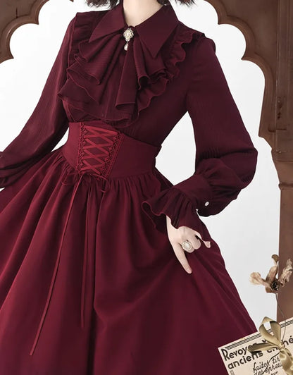 Hoch reversibler Lolita-Gürtel mit Knochen, eleganter Rock, Korsett-Taille