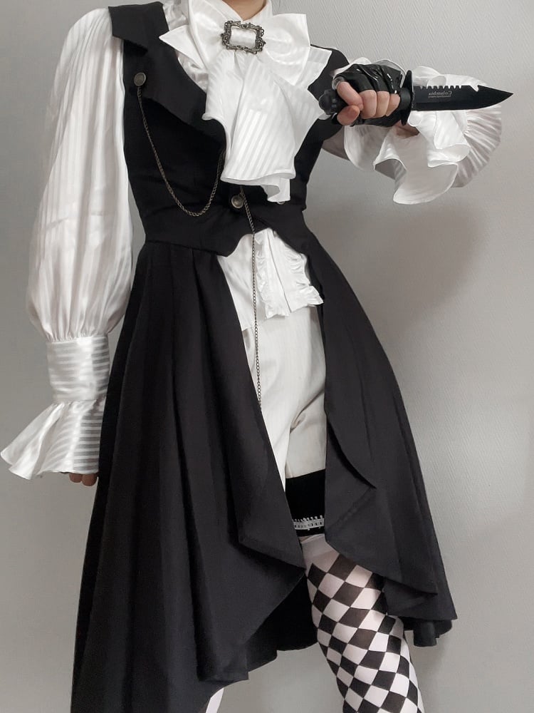 Black Ouji Fashion Lolita Tailed Waistcoat