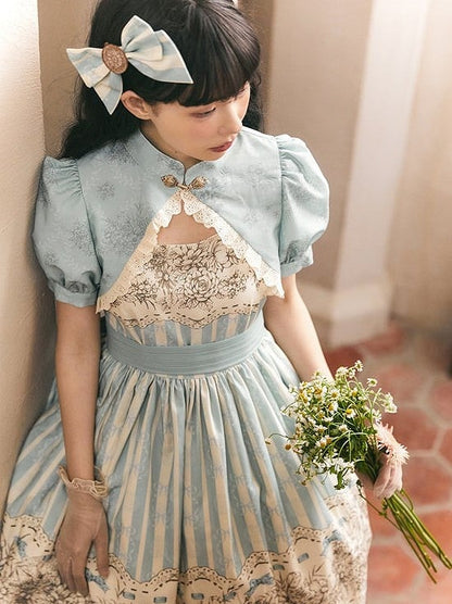 Bolero Puff Sleeevs Blue