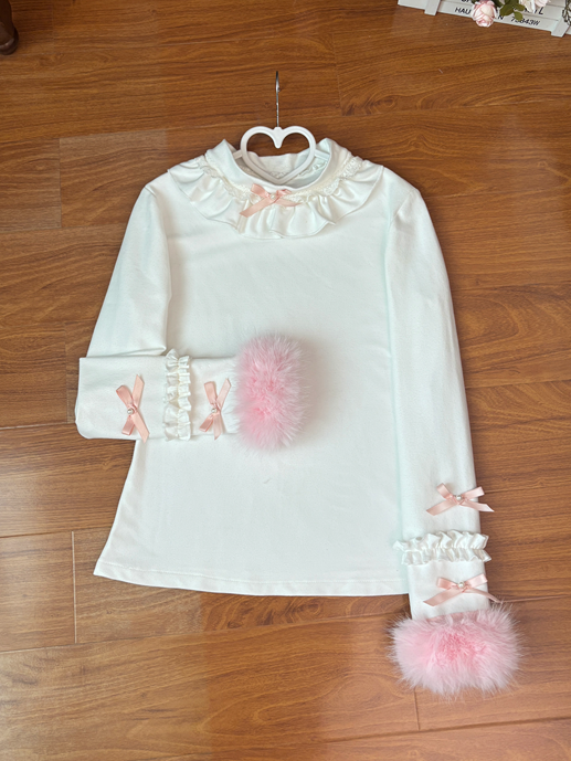 Sleeves Autumn/Winter Cozy White Long Ruffles with Top Lolita