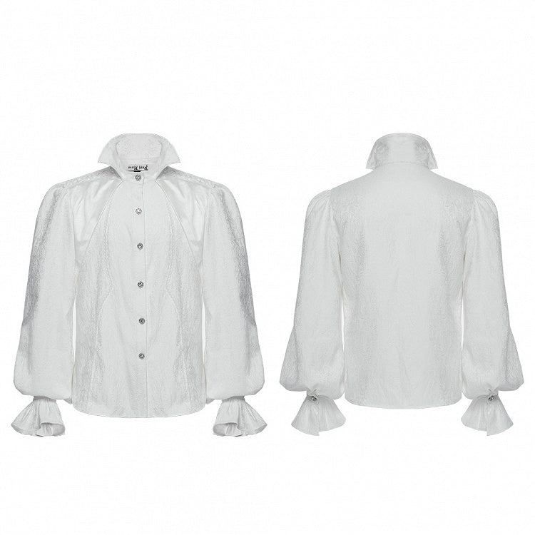 Goth Men's Collar Palace White Shirt Gorgeous Stand