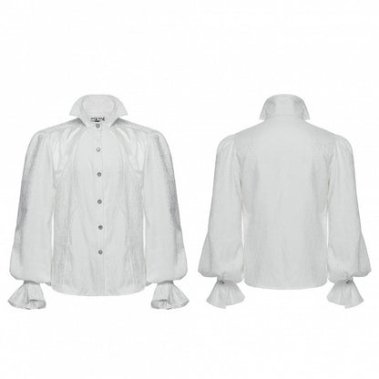 Goth Men's Collar Palace White Shirt Gorgeous Stand
