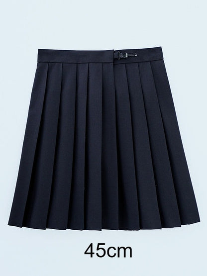 Black Pleated Skirt JK Style - Lan Jian Chuan