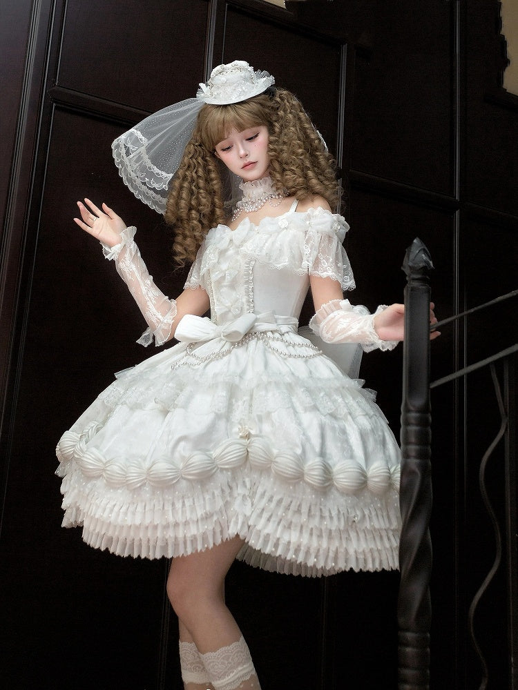Lolita White Details Dress Hime Lace with Princess