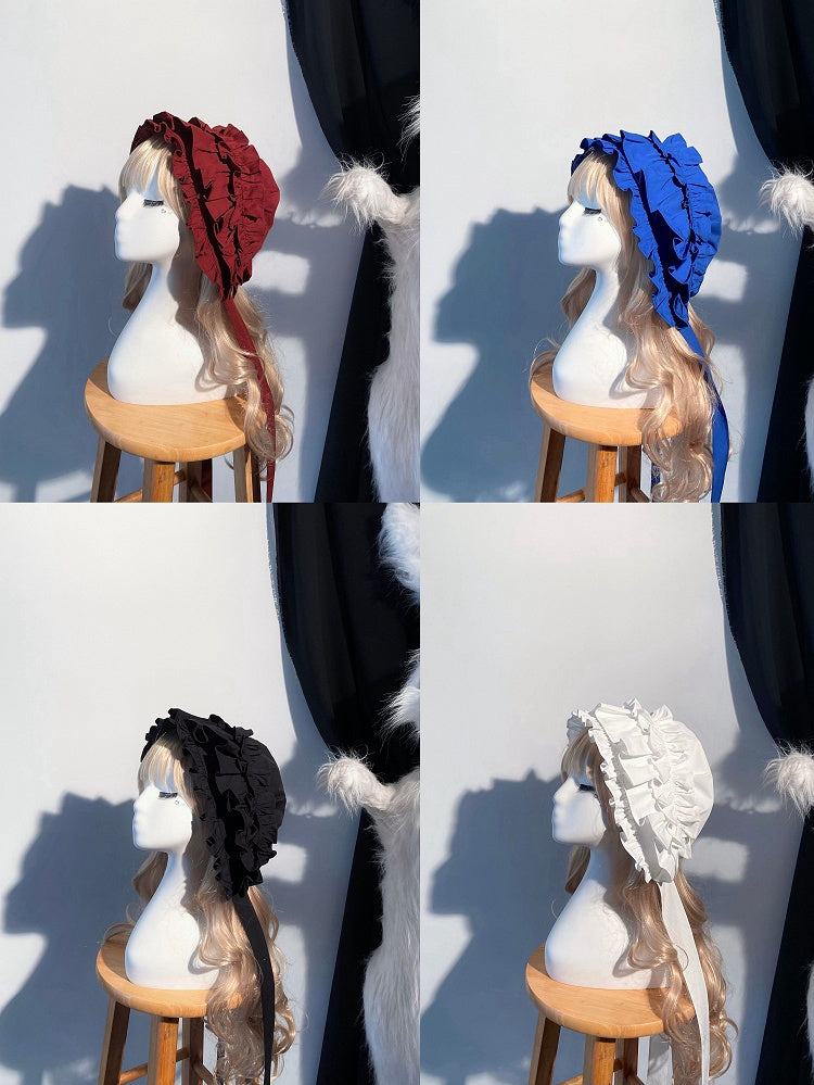 Black / White / Blue / Red Lolita Baby Hat - Blossom Herald