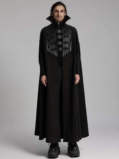 Men's Stand Black Handsome Punk Cape Collar
