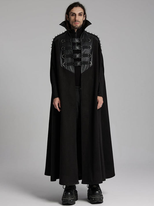 Men's Stand Black Handsome Punk Cape Collar