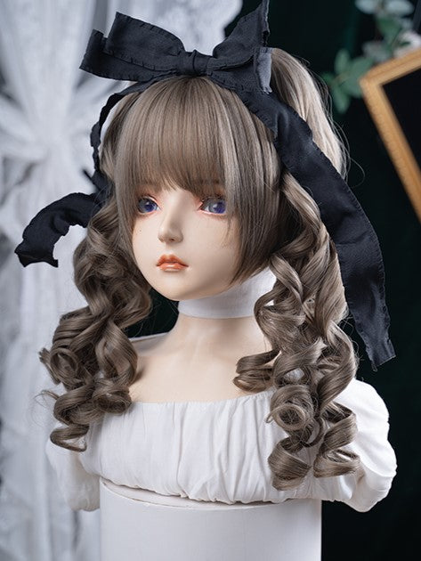 ダブルウィッグ 長さ ブラウン クリップ 爪 30CM ポニーテール 合成繊維 ロング