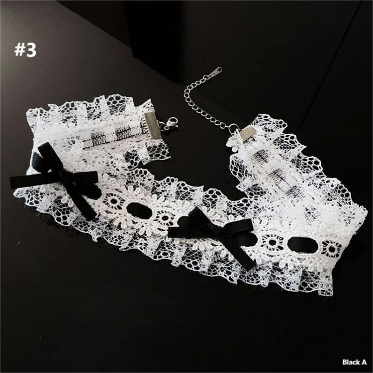 4 Black/Pink Bow Choker Lace Options