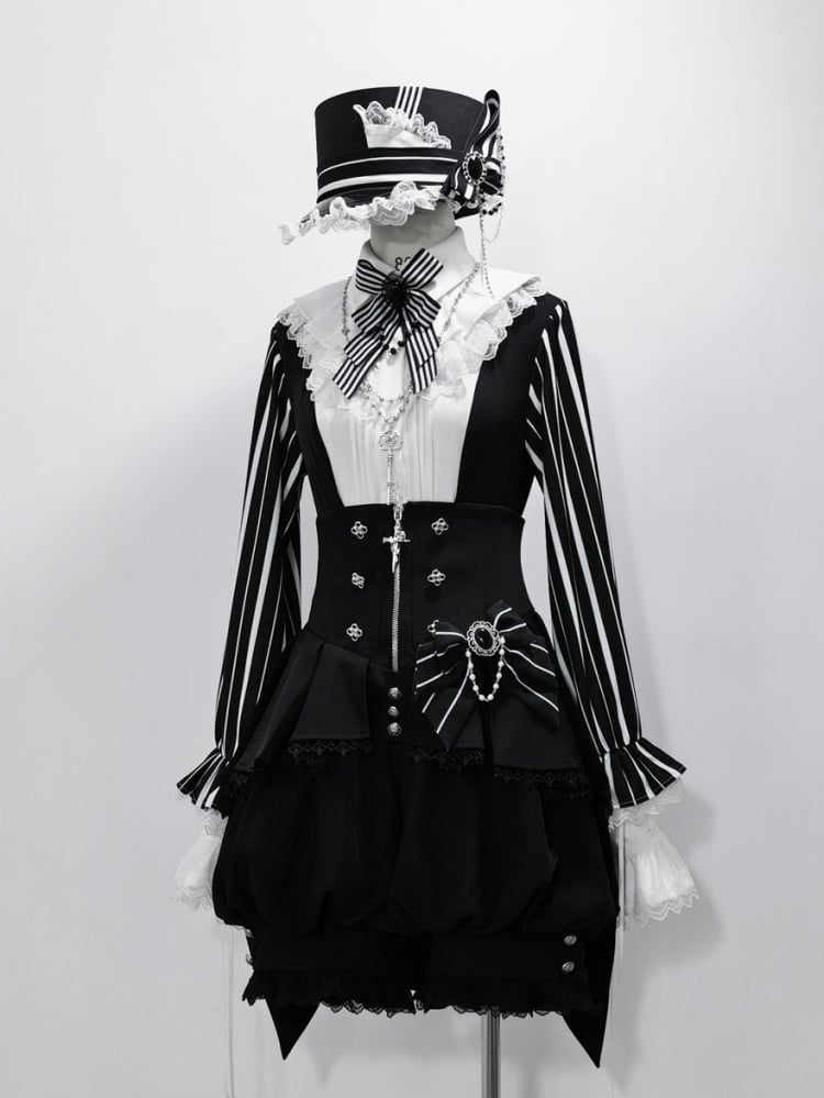 黒のコルセットベルト、ハイウエスト王子のロリータショーツ、サーカス風