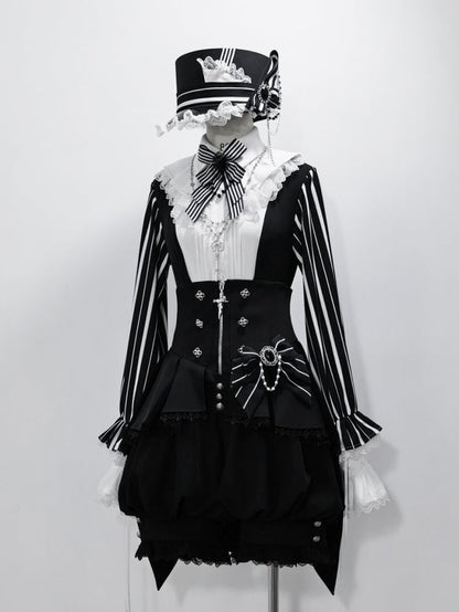 黒のコルセットベルト、ハイウエスト王子のロリータショーツ、サーカス風