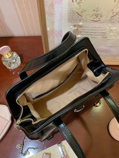 Classic Crossbody Bag with Silver Emblem - Lalacita