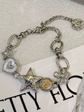 Silver Starand Floral Bracelet