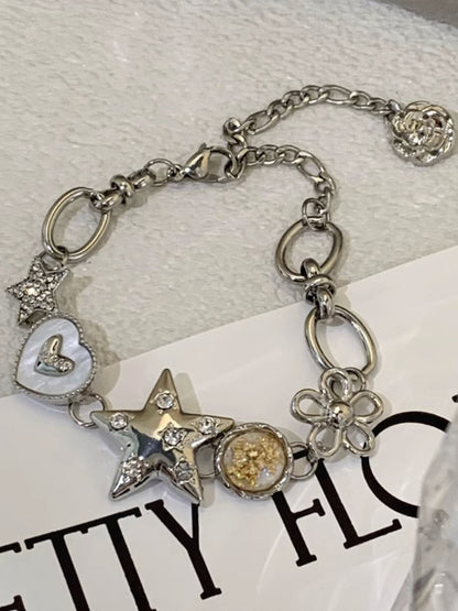 Silbernes Starand-Blumenarmband