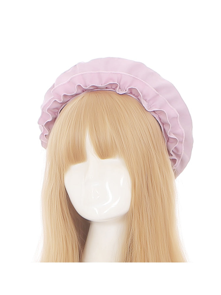 ロリータベレー帽 ライトピンク 大きなリボン スイート