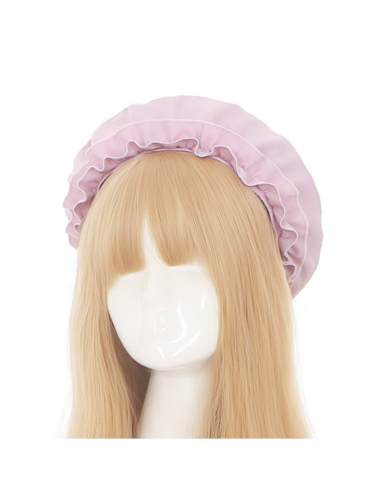 ロリータベレー帽 ライトピンク 大きなリボン スイート