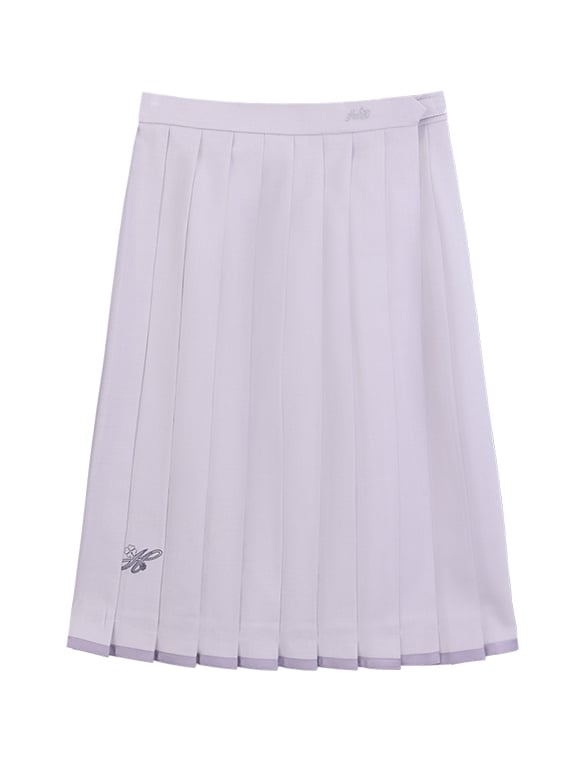 Print Skirt Uniform JK Pruple Style Pleated Preppy Clover Four-leaf