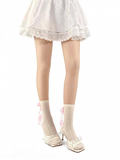 Knit 4 Socks Bow-Decorated Colors