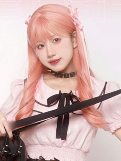 ウェーブピンクの65cmエアバングス（ウィッグ付き）