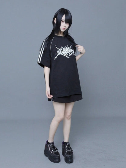 Black Spike Print Tee - ITAMI