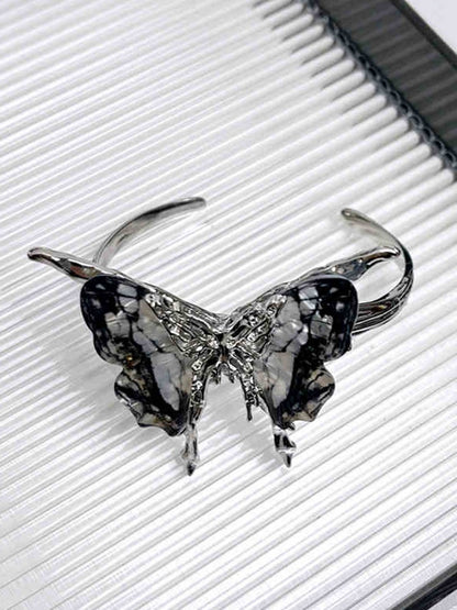 Black Blue Rhinestone Butterfly Bracelet