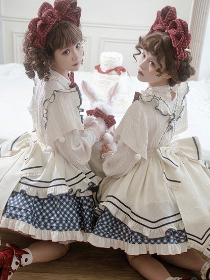 Rote Schleife KC Weiße Hasenohren Plüschhut