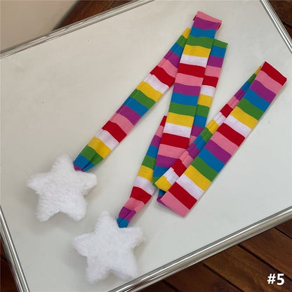 Scarf Decoration Options 7 Star Knit Striped Plush Color