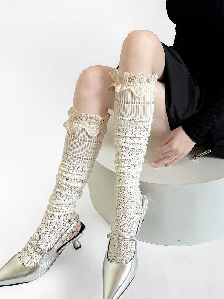 Dentelle-Manchette Diamant (Couleurs : Tricot Bas Noir