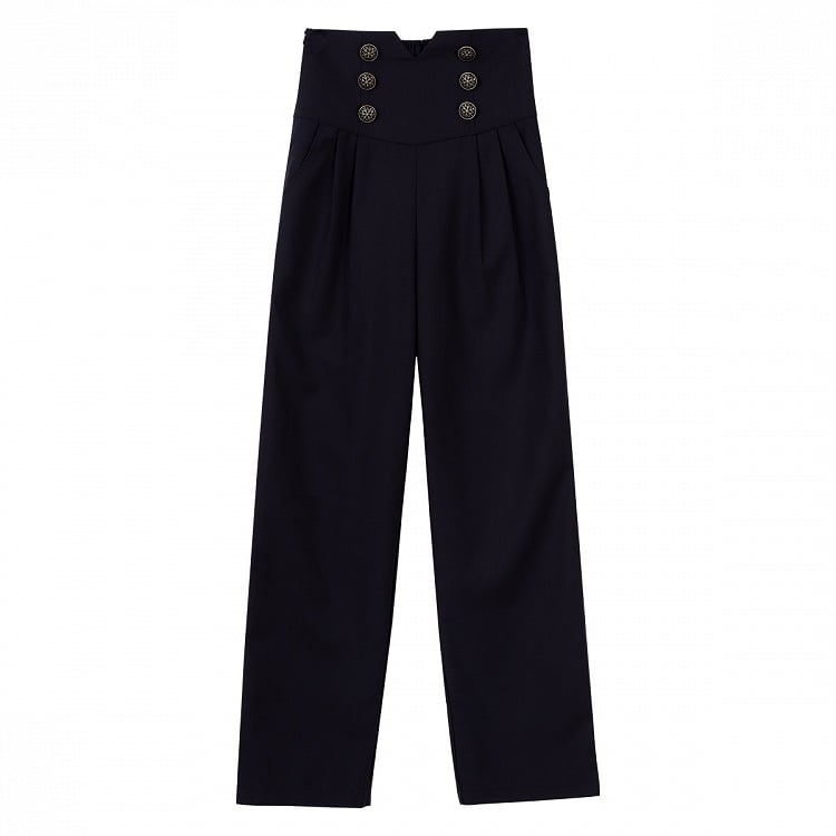 + Wings Shirt Red Collar Sleeves Black Waist High Pants Ouji Coat Cross Long Charms Bat Lolita White