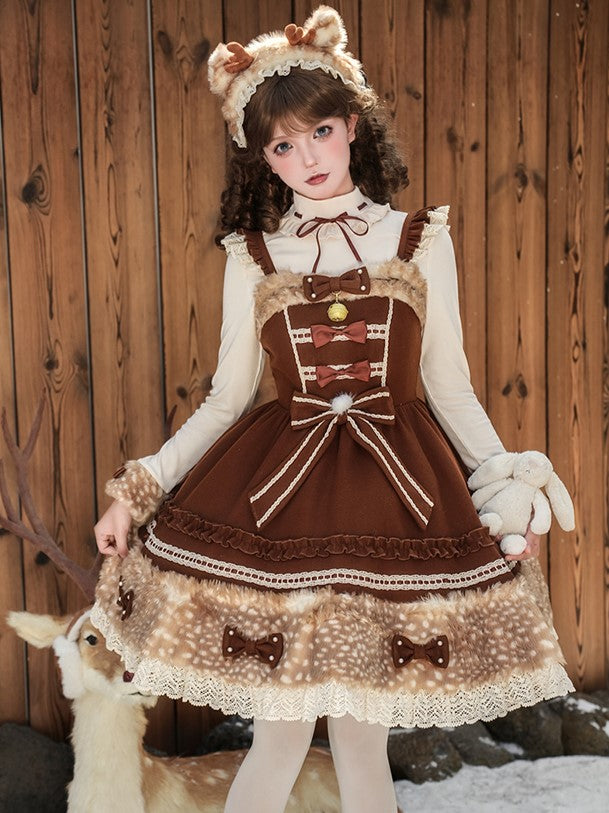 Coffee Plush KC with Adorable Deer Ears and Antlers