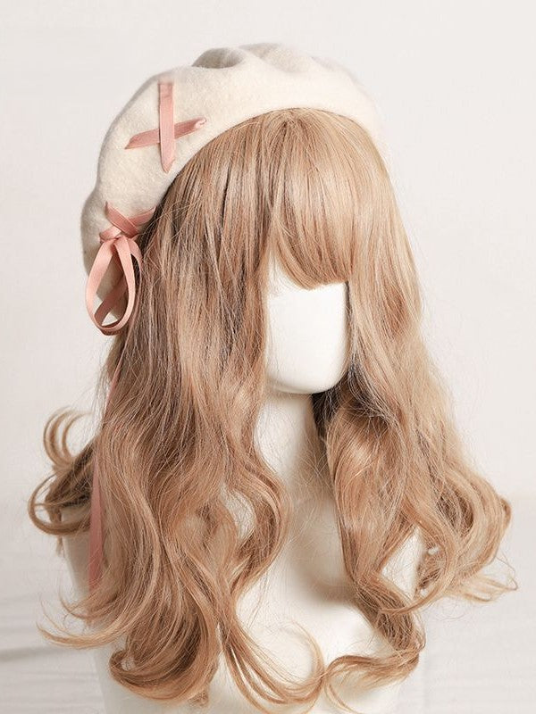 Color 11 Options Crossed Beret Accents with Tassel and Adorned – Ribbon