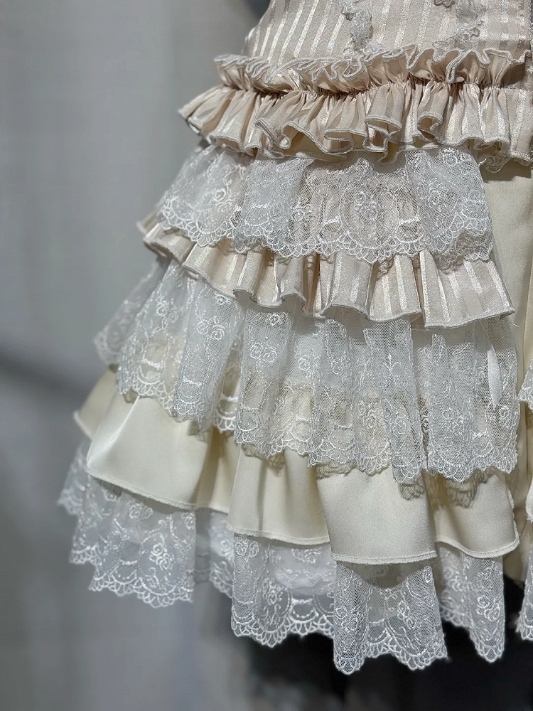 Layered Ruffle Overlay - Black or Apricot