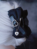 Black with Clip Charm Gothic Bowknot Claw Heart Decorated Buckle