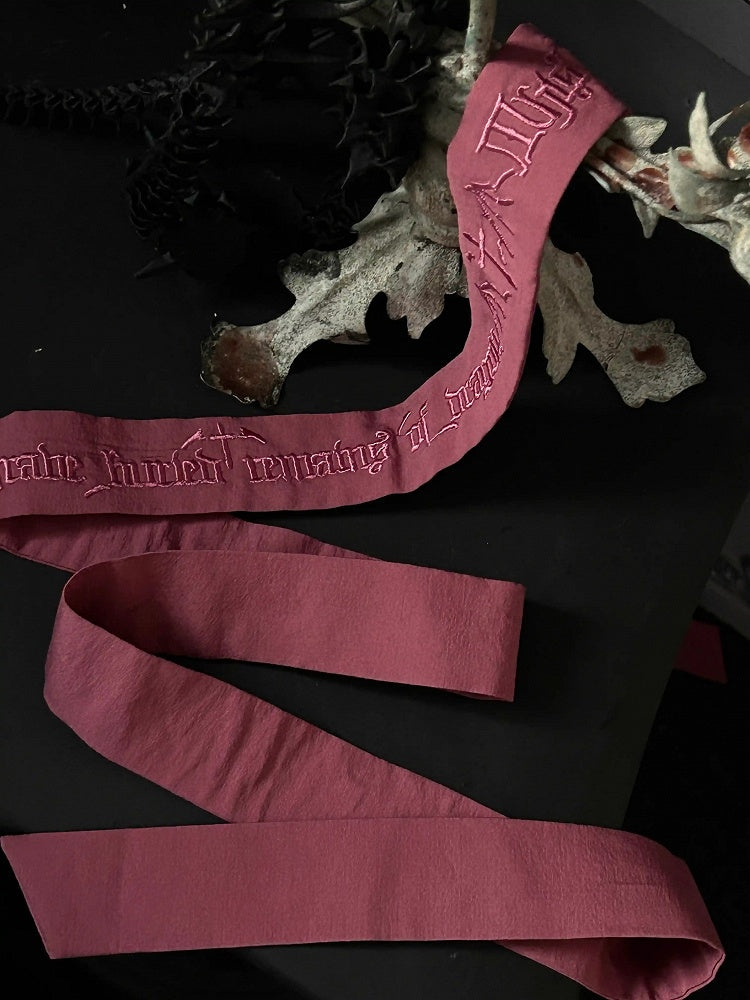 Weiß/Lila/Rosa Gothic Lolita Stickerei Taillengürtel