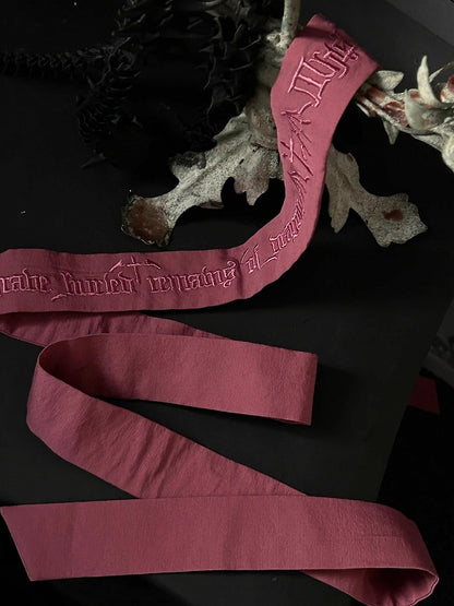 Weiß/Lila/Rosa Gothic Lolita Stickerei Taillengürtel