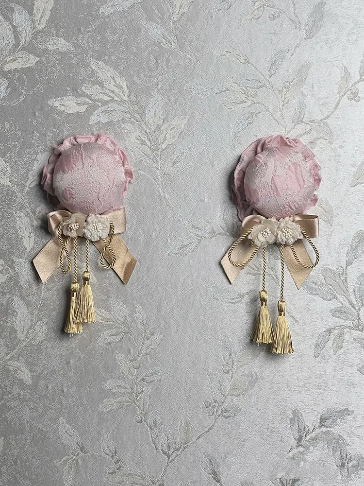 Purple Han Lolita Blue / Tassel Pink Hairclip