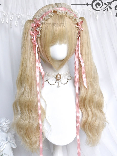Clips Claw Wavy Blonde Two Ponytails