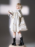 Cape Golden White Print mit Kapuze