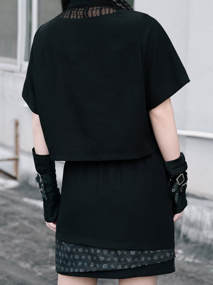 Gothic Asymmetric Layered Patch Skirt with Shell Motif - Quirky Hut
