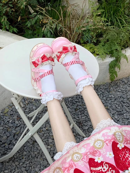 Raspberry Jane Shoes Lolita Strawberry Sweet Platform Mary Pink Cake