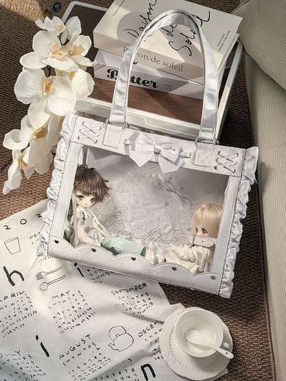 BJD Doll Bag with Bow and Lace-Up Details - Salt Tea